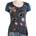 Jessie G. Women's Printed Scoop Neck Tee - Blue Medium