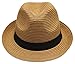 Wonderful Fashion Men's Short Brim Straw Fedora Hat with Summer Low Cut Sock