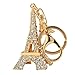 Mavis's Diary 3D Handmade Bling Crystal Cute Keychain Rhinestone Keyring with Soft Clean Cloth (Eiffel Tower)