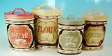 Country Store Kitchen Canister Set of 4 Ceramic Air Tight Seals