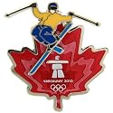 2010 Winter Olympics Red Leaf Skier Collectible Pin