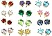 Gorgeous 24K Yellow Gold Layered (GL) Cubic Zirconia ROUND Stud/Post Birthstone Earrings ~ You Choose Color/Month ~ Lifetime Guarantee