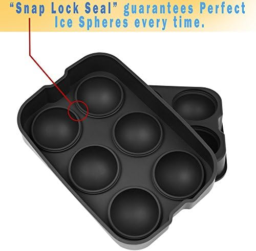 Ice Ball Maker - Silicone Ice Ball Mold Creates 6 Elegant Ice Spheres - No Spill Ice Tray- Whiskey Round Ice Cubes by THIRSTY DEVIL - Enjoy a Fresh Approach to Ice