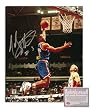 John Starks NBA New York Knicks Hand Signed 8x10 Photograph Dunking Blue Jersey