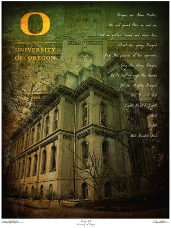 University of Oregon Ducks Artwork "Deady Hall" 11"x14" Unframed Print