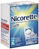 Nicorette nicotine palacrilex 2 mg white ice mint chewing gum, stop smoking aid coated for intenced flavor - 160 ea