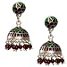 Antique Earrings Sterling Silver Enamelled Jewelry 1.25 inches (erg158)
