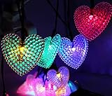 ソーラーストリングライト ハート形 20LED　LEDライト イルミネーションライト クリスマス 結婚式パーティー 防水 省エネ 環境に優しい 6M