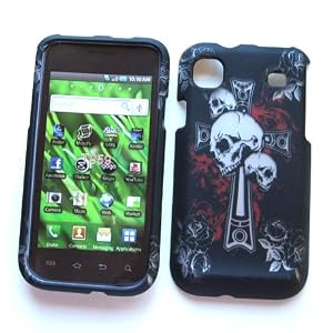 Samsung Vibrant T959 Galaxy S (T-Mobile) Rubberized Snap On Protector Hard Case "Cross 'N Skulls" D