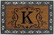 Monogram Coir Doormat Insert with Rubber Base Frame - K Monogram Coir Doormat Insert with Rubber Base Frame - K