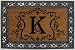 Monogram Coir Doormat Insert with Rubber Base Frame - K