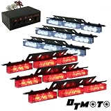 Red White 54x LED Emergency Service Vehicle Deck Grill Warning Light - 1 set