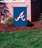 ATLANTA BRAVES OFFICIAL LOGO GARDEN FLAG + STAND
