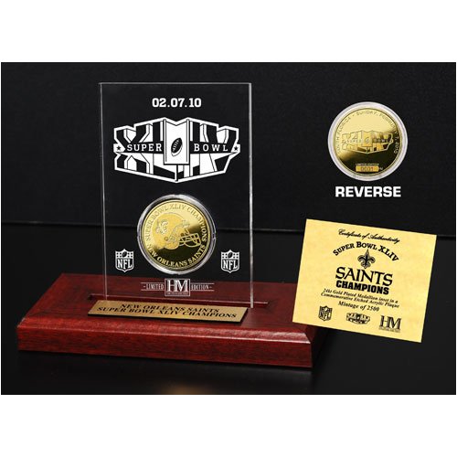 Saints Super Bowl 44 Champs 24KT Gold Etched Acrylic