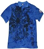 ED HARDY by Christian Audigier Mens Tattoo Short Sleeve Platinum Polo Shirt Top Blue