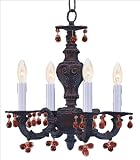 Crystorama 5224-VB-ROSA Sutton 4 Light Crystal Candle Chandelier in Venetian Bronze Color Accents: R