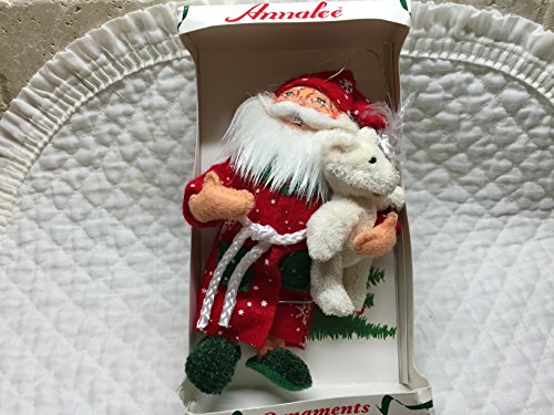 Annalee Ornaments Bedtime Santa w/ Teddy Bear 6″