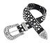 Crystal Rhinestone Black Leather Skull Studded Belt