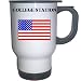 US Flag - College Station, Texas (TX) White Stainless Steel Mug