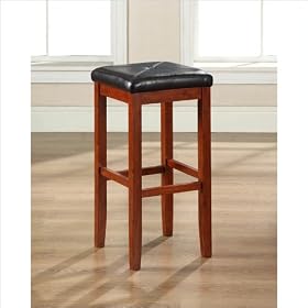 Crosley Furniture 29 Upholstered Square Bar Stool in Vintage Mahogany by Crosley Furniture