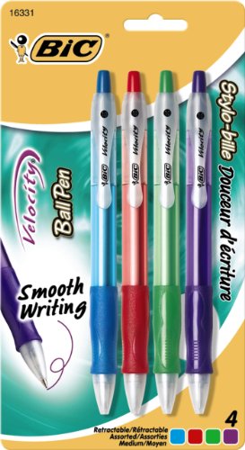 Bic velocity retractable ball pen - medium - assorted (070330163317)