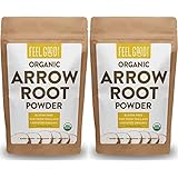 Organic Arrowroot Powder - 2x 16oz Reselable Bags (32oz / 2 lbs Total) - 100% Raw From Thailand - by Feel Good Organics