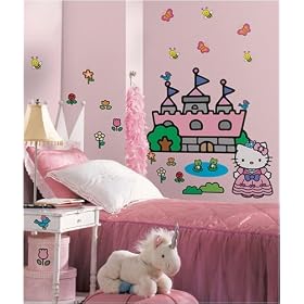 Hello Kitty Princess Castle Giant Mural Wall Sticker