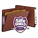 Smead Pressboard End Tab Classification Folder, Letter, Four-Section, Red, 10/Box