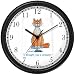 Orange Cat with Dead Mouse - Cat Cartoon or Comic - JP Animal Wall Clock by WatchBuddy Timepieces (Black Frame)