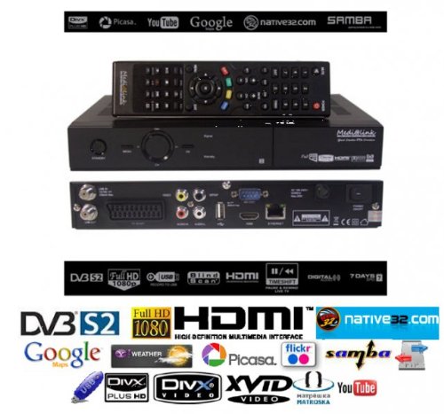 Medialink Black Panther FTA Premium HDTV Receiver Medi@link He@D USB LAN NEU