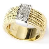 Sterling Silver / 18K Vermeil Six-Row Twisted Rope Diamond Ring