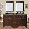 Wellington Double Sink Vanity - Marble Top 67"L with Mirror Set Bathroom Cabinet New
