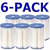 Full Case of 6 - Intex Brand Type B Pool Filter Cartridges - For Intex 2000, 2500, 3000 3500 & 4000 GPH Filter Pumps - Made in China