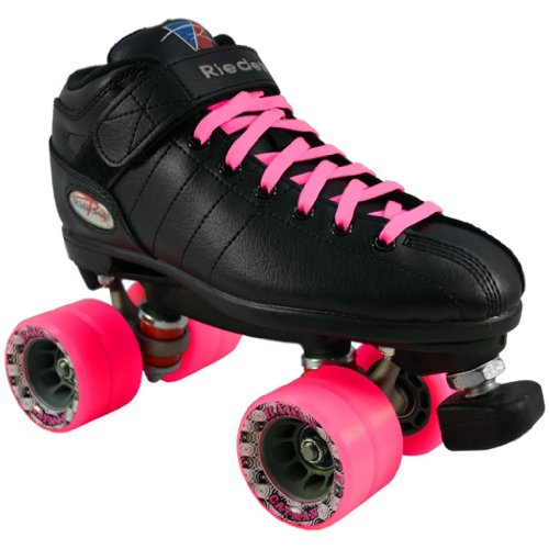 Riedell R3 Black Speed Skates - R3 Pink Quad Speed Roller Derby Skate