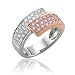 18k Gold White and Pink Diamond Right Hand Ring / Band, Size 7 - 1.10 carat