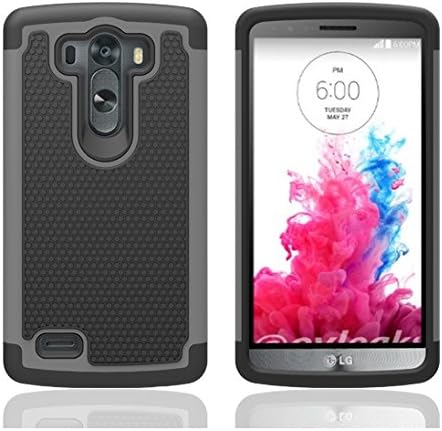 Hybrid Dual Layer Armor Defender Full Body Protection Case Cover for LG G3 (Gray)
