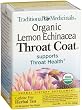 Traditional Medicinals Organic Lemon Echinacea Throat Coat Herbal Tea, 16-Count Wrapped Tea Bags (Pack of 6)