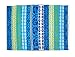 Go Green 4 x 6 ft Waterproof Oversized Beach Mat or Rug - Royal Blue / Turquoise / Lime