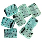 Light Green Zebra Silver Foil Murano Glass Bracelet Loose Beads