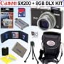 Canon Powershot SX200IS 12 MP Digital Camera Black + 8GB Deluxe Kit