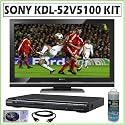 Sony BRAVIA&reg; V-Series KDL-52V5100 52-inch 1080P LCD Flat Panel HDTV + DVD Accessory Kit