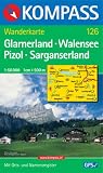  : Glarnerland - Walensee - Pizol - Sarganserland 1 : 50 000: Wanderkarte mit Orts- und Namensregister. GPS-geeignet