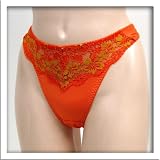 Venus 2 Pack Orange Sexy Floral Thong Panty #8060 sz S