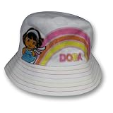 Dora the Explorer White Cotton Twill Rainbow Bucket Cap Hat