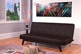 Ella futon sofa bed in black faux leather