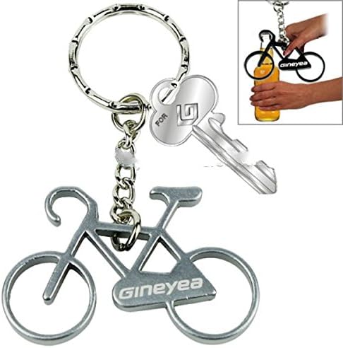 Bicycle Key Rings Aluminum Bike Key Chain Cycling Bottle Opener ~Silver
