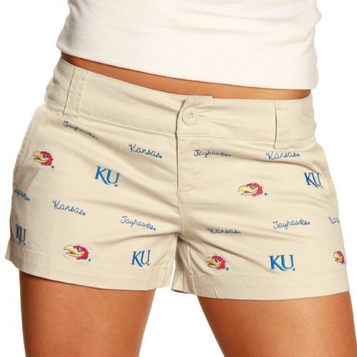 Kansas Jayhawks Ladies Khaki Critter Shorts