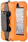 iPod Touch, Extreme Protection Heavy Duty Hybrid Dual Layer Belt Clip Holster Case with Kickstand for Apple iPod Touch 6th Gen 5th Gen by Cazle (Orange)