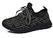 DADAWEN Girl's Boy's Breathable Light Weight Lace-Up Running Shoes Sneakers(Toddler/Little Kid) Black US Size 6 M Toddler