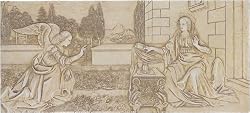 Archangel Gabriel and the Annunciation Relief by Da Vinci